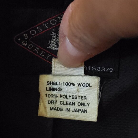 Vintage Boston Clipper Classic Black Wool 1 Button Blazer Size 10 - Picture 3 of 4